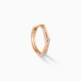 Rose gold Repossi hoop earring with two rows of diamonds