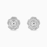 Pendientes CHANEL Bouton de Camelia de oro blanco con diamantes