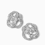 Earrings CHANEL Camelia white gold with diamonds