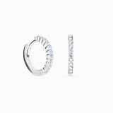 Pendientes de aro de oro blanco con diamantes