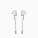 White gold hoop earrings with brilliant cut diamonds