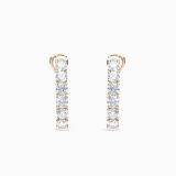 Pendientes de aro de oro rosa con diamantes