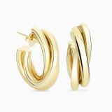 Pendientes de aro entrelazados de oro amarillo