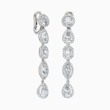 White gold earrings with multi-shaped diamonds