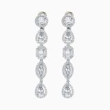 White gold earrings with multi-shaped diamonds