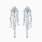 White gold earrings with multi-shaped diamonds