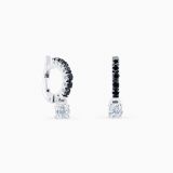 Pendientes de oro blanco con diamantes negros y diamante blanco