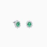 Pendientes  de oro blanco con esmeraldas