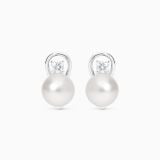 Pendientes de oro blanco con perlas Akoya y diamantes