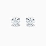 Pendientes dormilonas de oro blanco de diamantes 