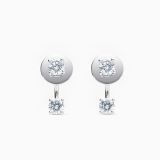 Pendientes dormilonas doble de oro blanco con diamantes