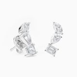 Pendientes ear cuff de oro blanco con diamantes multitalla
