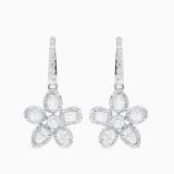 Pendientes flor de oro blanco con diamantes multitalla