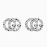 Gucci stud earrings in white gold with diamonds