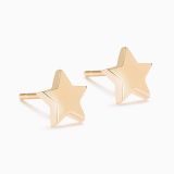 Pendientes infantiles de oro amarillo con forma de estrella