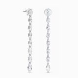 Pendientes largos de oro blanco con diamantes marquise 