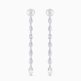 Pendientes largos de oro blanco con diamantes marquise 