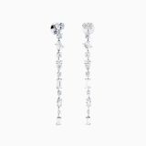 Long earrings in white gold with multi-cut diamonds