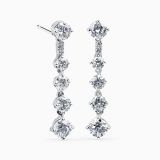 Pendientes rivière de oro blanco con diamantes en degradé