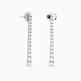 Pendientes rivière largos de oro blanco con diamantes en degradé