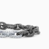 Pulsera de eslabones de oro con rodio negro con pavé de diamantes blancos y negros
