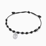 Pulsera de hilo con charm con forma calavera