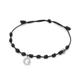 Pulsera de hilo con charm con forma inicial G de diamantes