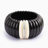 White gold bracelet with black ebony and diamonds