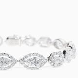 White gold bracelet with multi-shaped diamonds