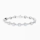 Pulsera de oro blanco con diamantes multitalla y orlas de diamantes
