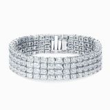 Four-row white gold riviere bracelet with diamonds