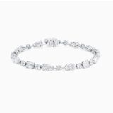 White gold riviere bracelet with multiform diamonds