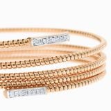 Pulsera tubogas espiral de oro rosa con diamantes