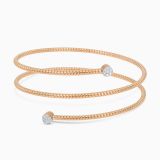 Pulsera tubogas tres vueltas de oro rosa con diamantes