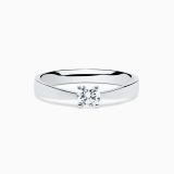 White gold engagament ring with central diamond