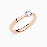 White gold with diamond in the center solitaire ring RABAT Poetic