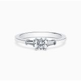 White gold triple engagement ring with a central diamond and side diamonds RABAT Poetic