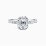 White gold engagement ring with central diamond