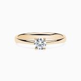 Yellow gold engagement ring with central diamond 