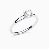 White gold engagement ring with central diamond