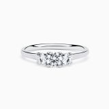 White gold with three diamonds solitaire ring RABAT Always U