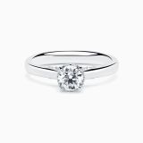 White gold engagement ring with central diamond
