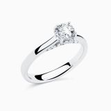 White gold engagement ring with central diamond