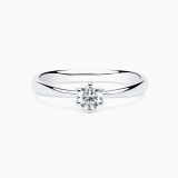 White gold with diamond in the center solitaire ring RABAT Rose