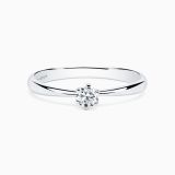 White gold with diamond in the center solitaire ring RABAT Rose