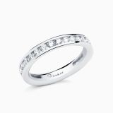 Anillo alianza de compromiso de oro blanco con diamantes