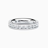 White gold wedding band with diamonds