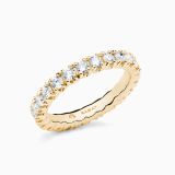 Anillo alianza de compromiso de oro amarillo con diamantes