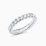 Anillo alianza de compromiso de oro blanco con diamantes