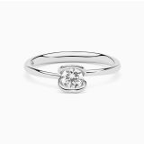 White gold with diamond in the center solitaire ring RABAT Amor Infinito